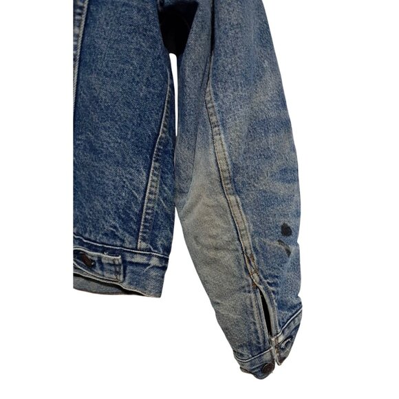 Levis Trucker Jacket Mens 40 Vintage Distressed Blanket Lined Blue Jean Denim Bu - Picture 11 of 16